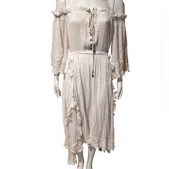 NWT Free People Beach Bliss Maxi Ivory Dress SIZE: L - Picture 7 of 10